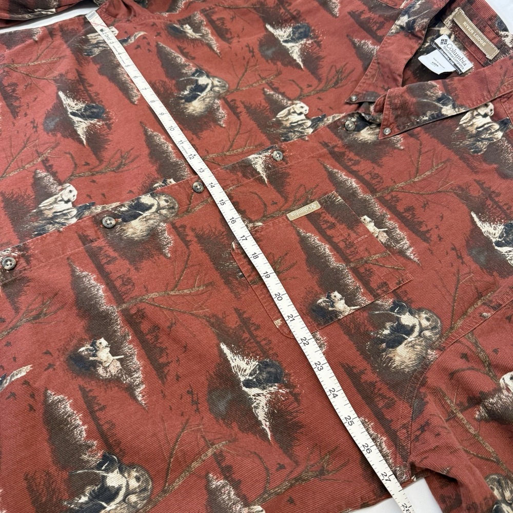 Columbia River Lodge Dog Hunting Shirt Men's Sz XXL Red Corduroy Button Front - Picture 11 of 14